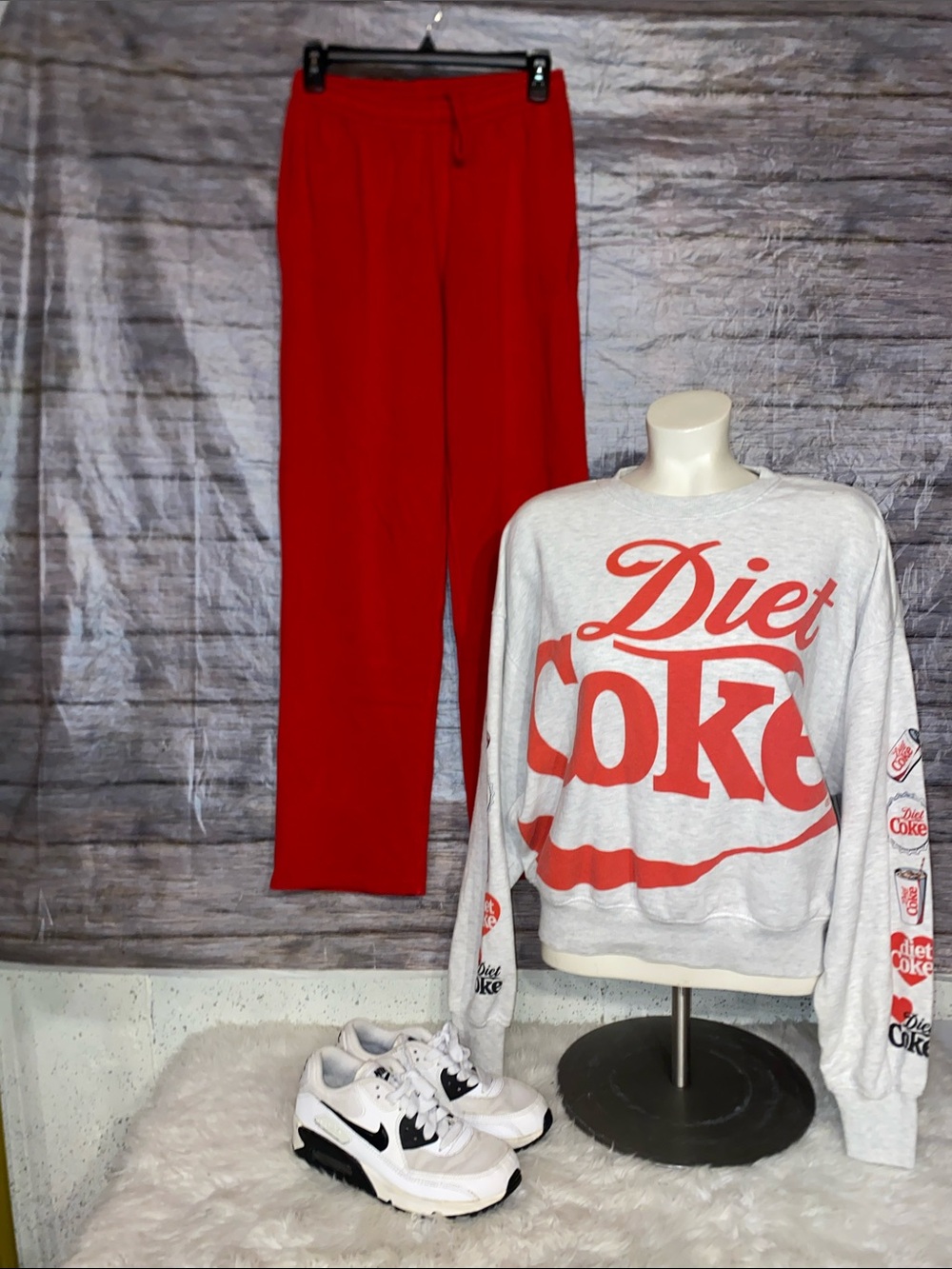 Coca Cola Womens Gray Cropped Sweatshirt